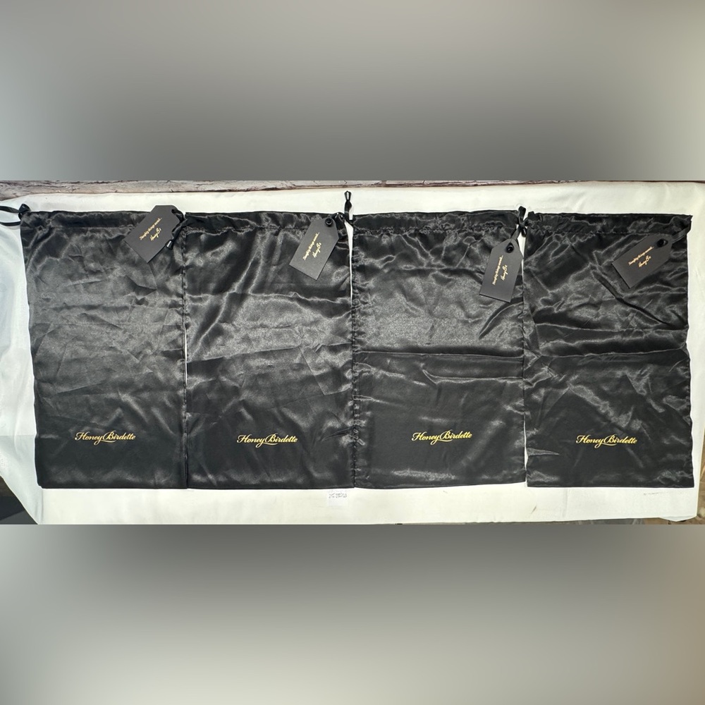 HONEY BIRDETTE BLACK DRAW STRING LINGERIE DUST BAGS POUCH TRAVEL STORAGE 4